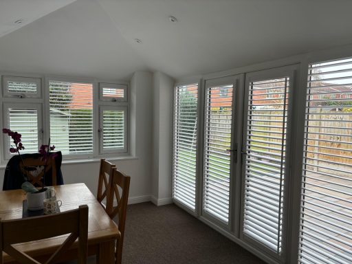 Frameless perfect fit shutters in Shrewsbury conservatory window | Light control luxury by ShireLuxe Shutters Shropshire