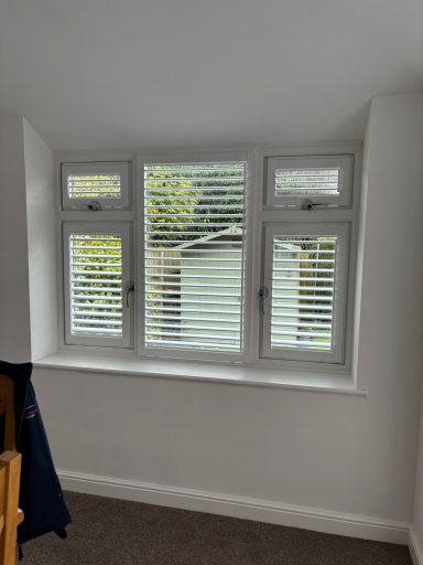  Perfect fit faux wood shutters in Wolverhampton kitchen | Easy-clean privacy solution by ShireLuxe Shutters Shropshire